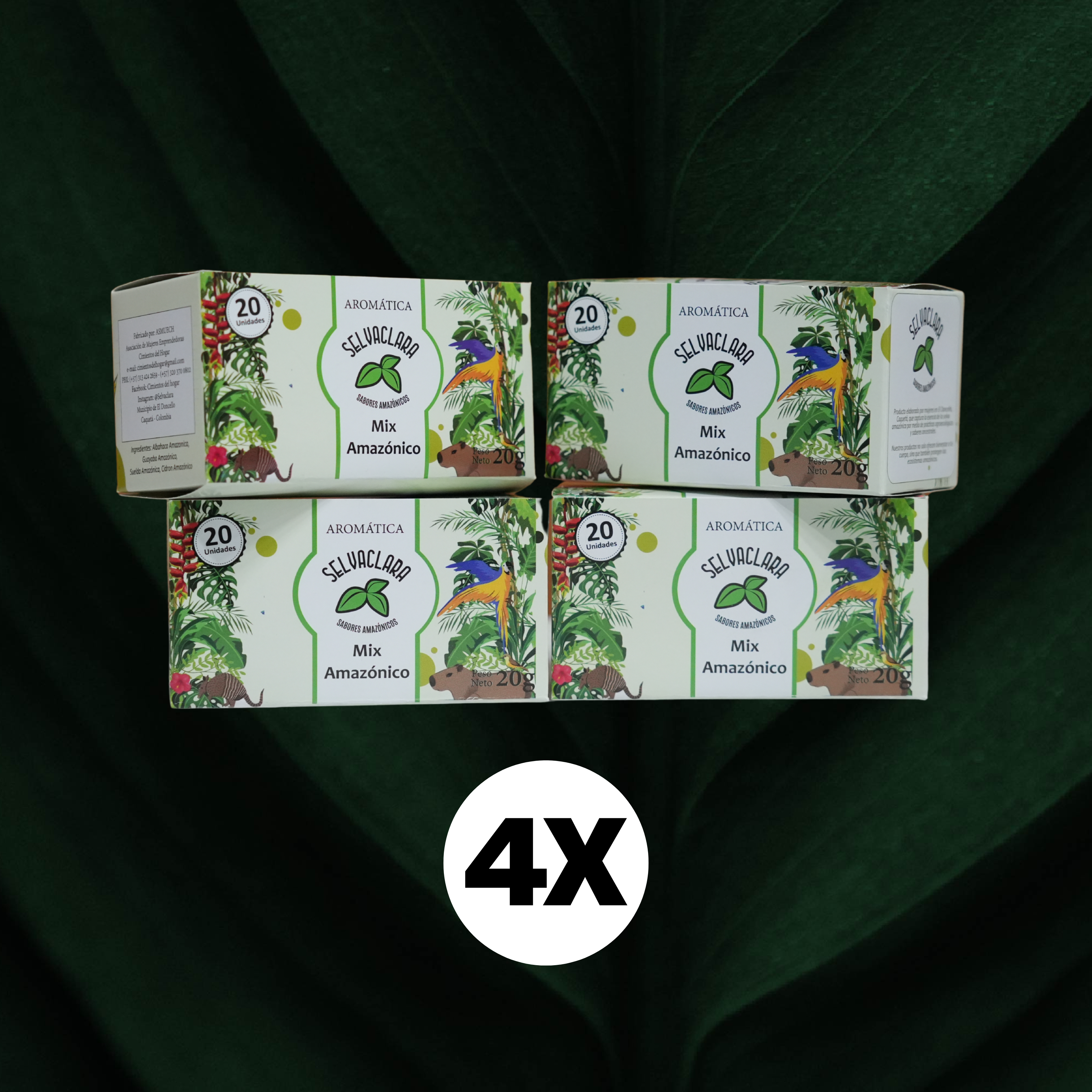 Infusión Selvaclara - 4 cajas de Mix Amazónico ( 20 Unidades)